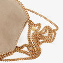 Stella McCartney Falabella Mini Tote Beige Vegan Shaggy Deer Fold Over Bag