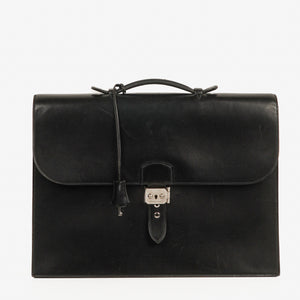 Hermès Sac à Dépêches 41 Black Leather Briefcase