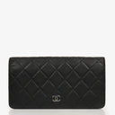 Chanel Black Lambskin Quilted Yen Wallet&nbsp;