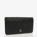 Chanel Black Lambskin Quilted Yen Wallet&nbsp;