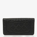Chanel Black Lambskin Quilted Yen Wallet&nbsp;