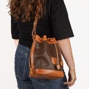 Celine Vintage Macadam Triomphe Drawstring Bucket Bag
