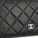 Chanel Black Lambskin Quilted Yen Wallet&nbsp;