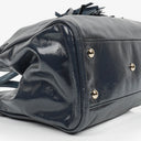 Gucci Navy Patent Leather Soho Top Handle Tote Bag