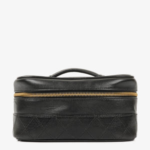 Chanel Black Quilted Leather Vanity Case