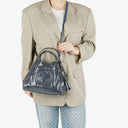 Gucci Navy Patent Leather Soho Top Handle Tote Bag