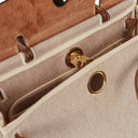 Hermes Herbag Brown PM Vache Hunter Toile 2 Way Bag