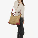 Gucci Miss GG Original Beige/Raspberry GG Canvas Hobo Bag