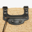 Balenciaga Woven Natural/Black Raffia Panier Tote Bag
