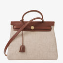 Hermes Herbag Brown PM Vache Hunter Toile 2 Way Bag