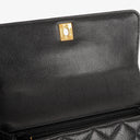 Chanel Kelly Top Handle Caviar Black Quilted Leather Bag