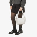 Chanel Crinkled Patent Modern White Plastic Chain Flap Bag