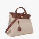Hermes Herbag Brown PM Vache Hunter Toile 2 Way Bag
