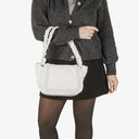 Chanel Crinkled Patent Modern White Plastic Chain Flap Bag