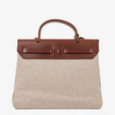 Hermes Herbag Brown PM Vache Hunter Toile 2 Way Bag