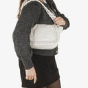Chanel Crinkled Patent Modern White Plastic Chain Flap Bag