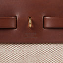 Hermes Herbag Brown PM Vache Hunter Toile 2 Way Bag