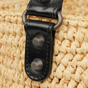 Balenciaga Woven Natural/Black Raffia Panier Tote Bag