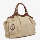 Gucci Beige/Brown Diamante Canvas Sukey Shoulder Hobo Bag
