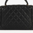 Chanel Kelly Top Handle Caviar Black Quilted Leather Bag