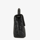 Chanel Kelly Top Handle Caviar Black Quilted Leather Bag
