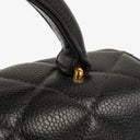 Chanel Kelly Top Handle Caviar Black Quilted Leather Bag