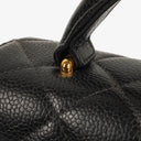 Chanel Kelly Top Handle Caviar Black Quilted Leather Bag