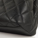 Chanel Kelly Top Handle Caviar Black Quilted Leather Bag