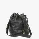 Sac seau à cordon Céline en cuir noir