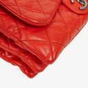 Chanel Red Quilted Leather Accordion Single Flap Bag