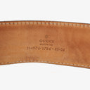 Gucci Metallic Silver GG Canvas and Patent Leather Interlocking G Buckle Belt 80 CM