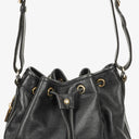 Sac seau à cordon Céline en cuir noir