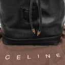 Sac seau à cordon Céline en cuir noir