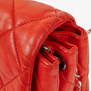 Chanel Red Quilted Leather Accordion Single Flap Bag