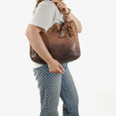 Bolso tote Prada Ombre de cuero con cremalleras&nbsp;