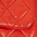 Chanel Red Quilted Leather Accordion Single Flap Bag