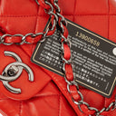 Chanel Red Quilted Leather Accordion Single Flap Bag