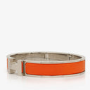 Hermes Orange Enamel Clic H Bracelet