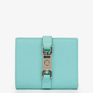 Gucci Turquoise Microguccissima Leather Jackie Compact Wallet
