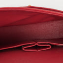Chanel Vintage Classic Double Flap Bag in Quilted Red Lambskin with 24K Gold-Plated Hardware