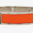 Hermes Orange Enamel Clic H Bracelet