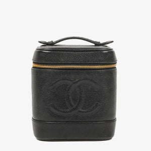 Chanel Black Leather Vanity Case