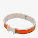 Hermes Orange Enamel Clic H Bracelet