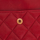 Chanel Vintage Classic Double Flap Bag in Quilted Red Lambskin with 24K Gold-Plated Hardware