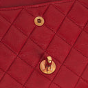 Chanel Vintage Classic Double Flap Bag in Quilted Red Lambskin with 24K Gold-Plated Hardware
