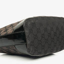 Gucci Monogram Canvas And Patent Leather Hobo Shoulder Bag