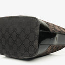 Gucci Monogram Canvas And Patent Leather Hobo Shoulder Bag
