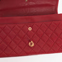 Chanel Vintage Classic Double Flap Bag in Quilted Red Lambskin with 24K Gold-Plated Hardware