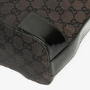 Gucci Monogram Canvas And Patent Leather Hobo Shoulder Bag