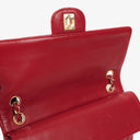 Chanel Vintage Classic Double Flap Bag in Quilted Red Lambskin with 24K Gold-Plated Hardware